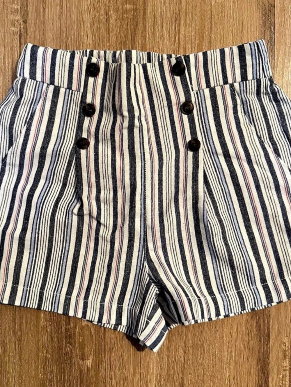Simply Blessed Striped Shorts in Blue & White Size Small